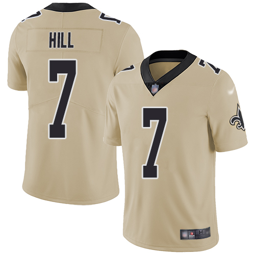 Men New Orleans Saints Limited Gold Taysom Hill Jersey NFL Football #7 Inverted Legend Jersey->new orleans saints->NFL Jersey